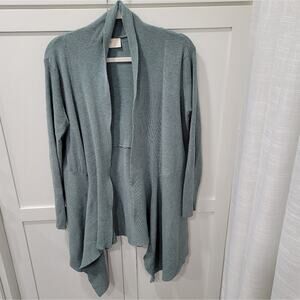 Allie Rose Open Front Cardigan Shark Bite Hem Size Large
